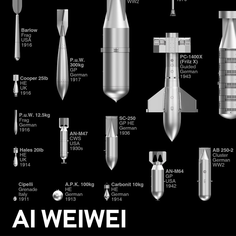 Ai Weiwei bombs limited edition poster detail image 1